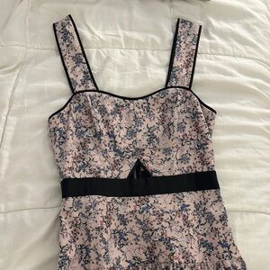 Marissa Webb Floral Pink and Black Wedding Dress